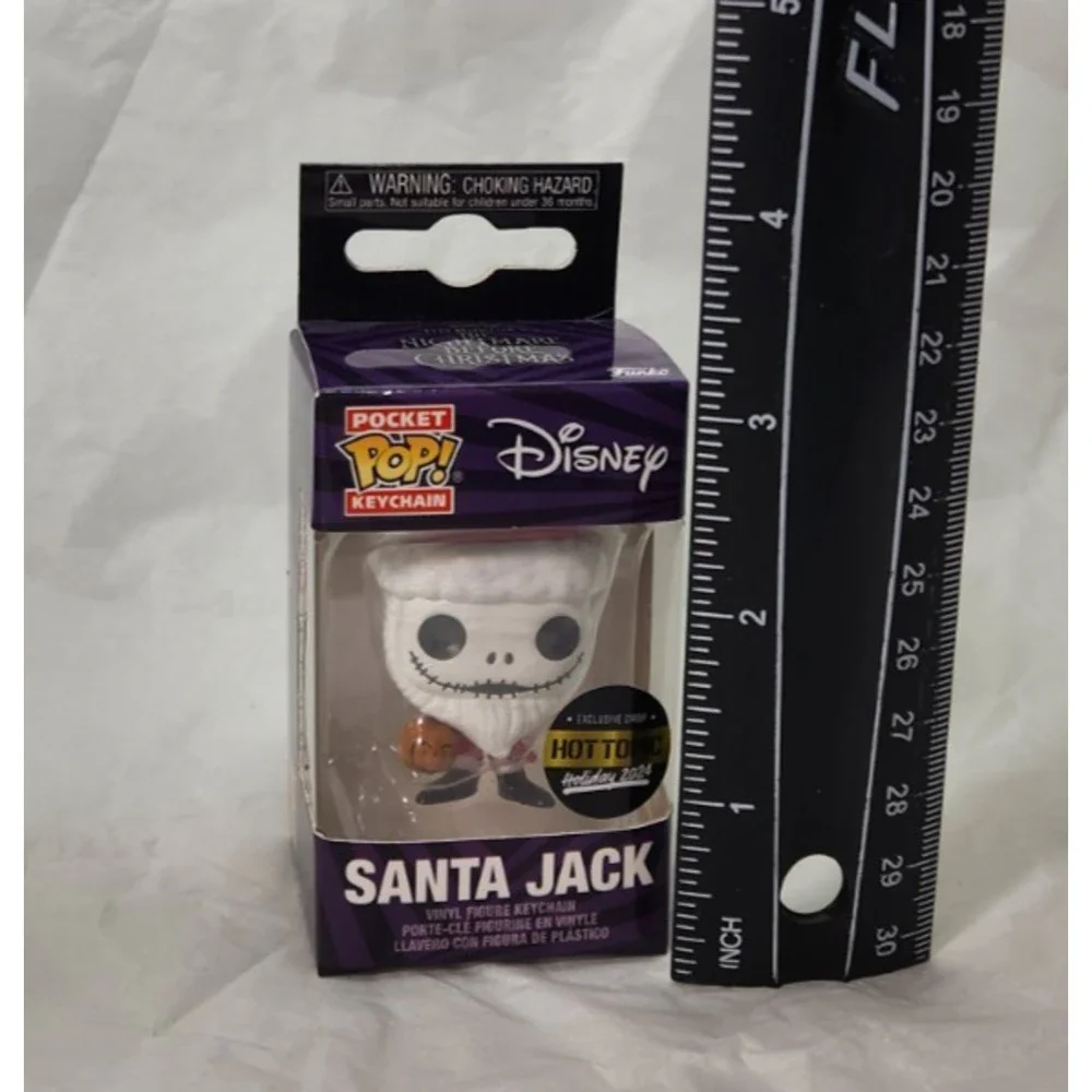 Funko Pocket Pop Disney Nightmare Before Christmas Santa Jack Keychain Exclusive